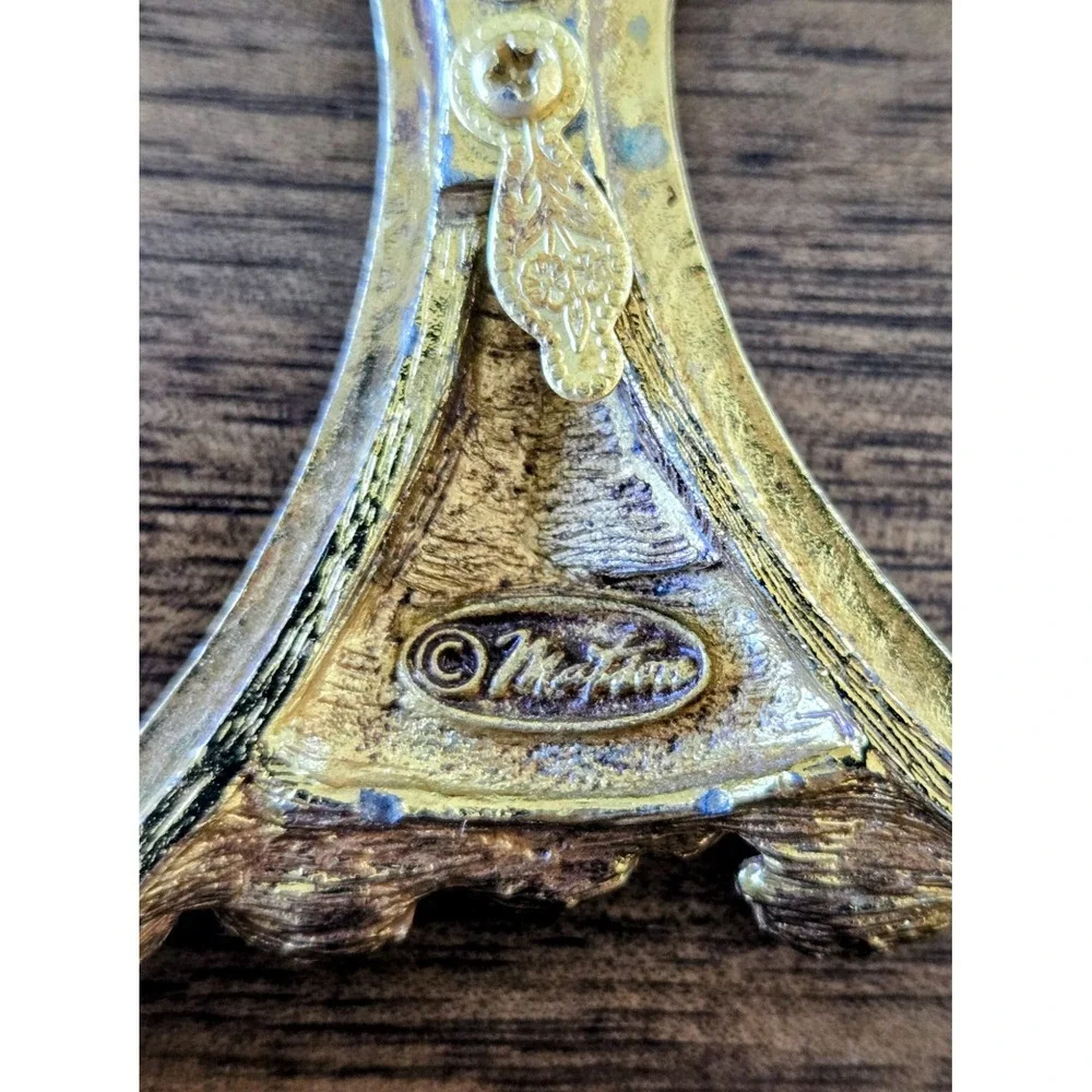 VINTAGE MATSON ORMOLU GOLD GUILT DOUBLE HEART ROSES PICTURE FRAME F1777